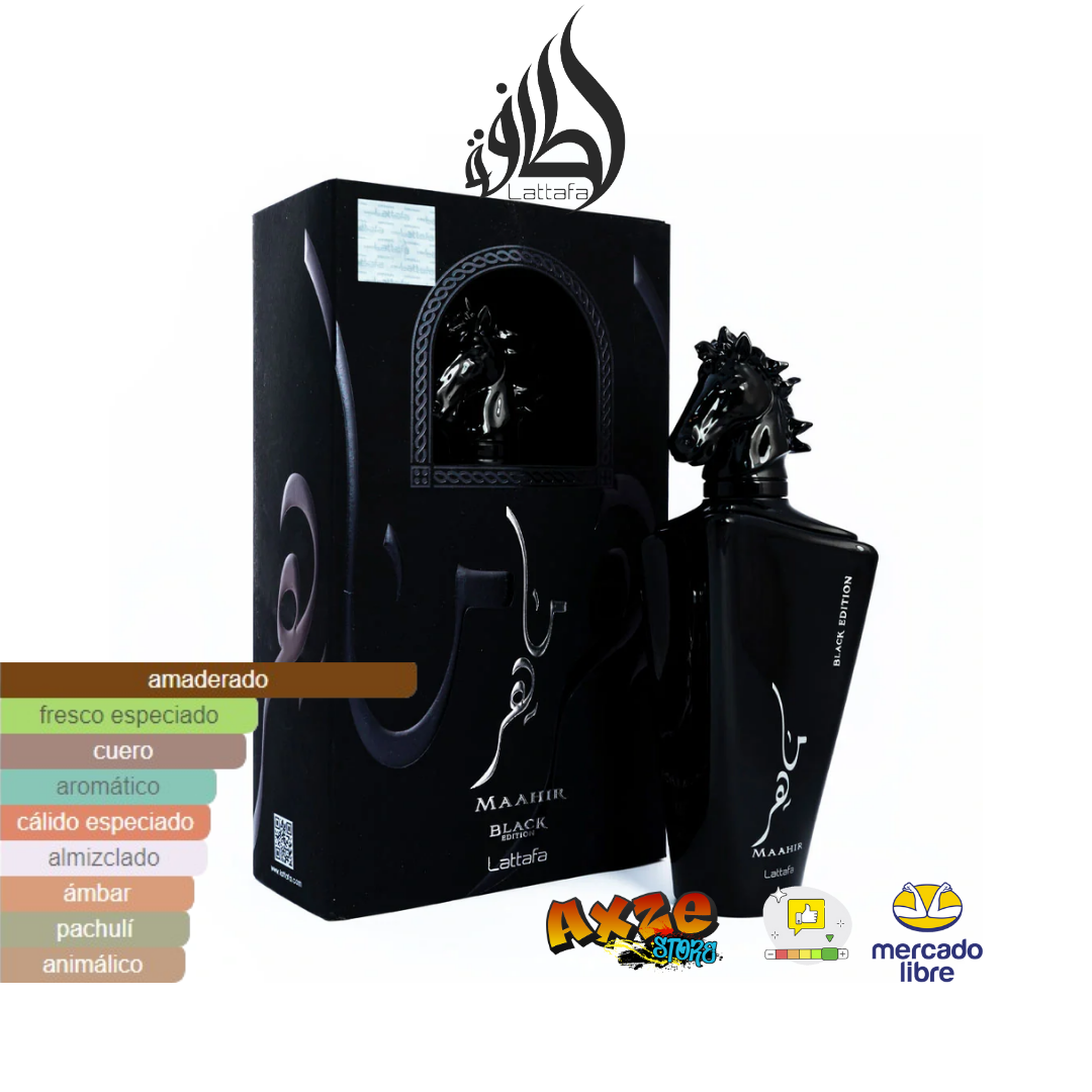 Maahir Black Edition de Lattafa de 100 ml (3.3 Oz) 2 Maahir Black Edition de Lattafa Acordes